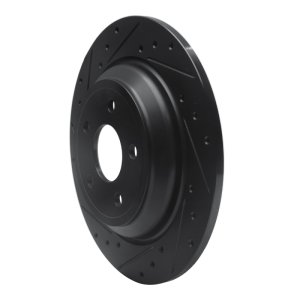 Ford Escape Brake Rotor (1) - Rear Left - R1 Concepts - Drilled & Slotted - Black - `16-`25